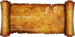 Jova Irma névjegykártya