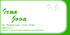 irma jova business card